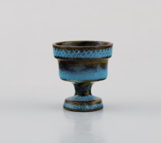 Stig Lindberg for Gustavsberg Studiohand. Miniature vase in glazed ceramics. Beautiful glaze in