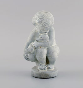 Kähler, Denmark. Figure in glazed stoneware. Leda and the swan. Beautiful crackle glaze. 1930s