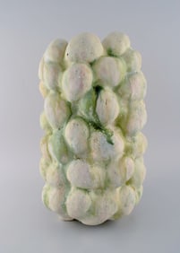 Christina Muff, Danish contemporary ceramicist (b. 1971). Large sculptural unique vase in glazed
