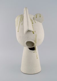 Christina Muff, Danish contemporary ceramicist (b. 1971). Large cubist unique sculpture in glazed