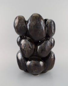 Christina Muff, Danish contemporary ceramicist (b. 1971). Large sculptural unique vase in glazed