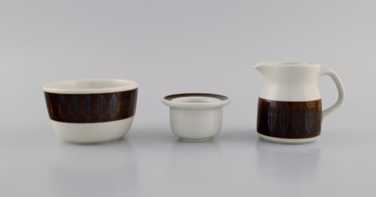 Hertha Bengtson (1917-1993) for Rörstrand. Three parts Koka in glazed stoneware. 1960s.