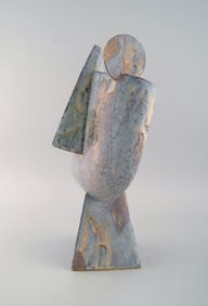 Christina Muff, Danish contemporary ceramicist (b. 1971). Large cubist unique sculpture in golden