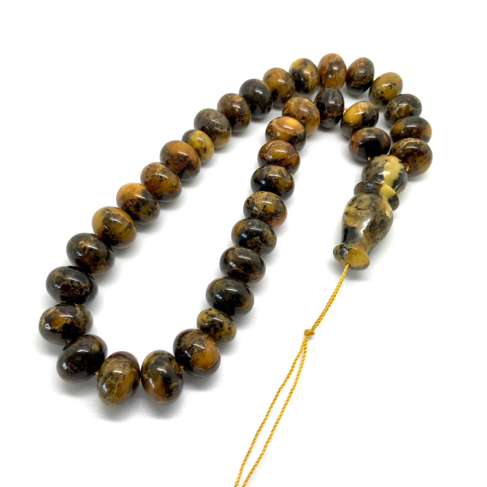 Splendid Unique Vintage Amber Tesbih made from Doughnut shaped Amber beads (1 of 9)