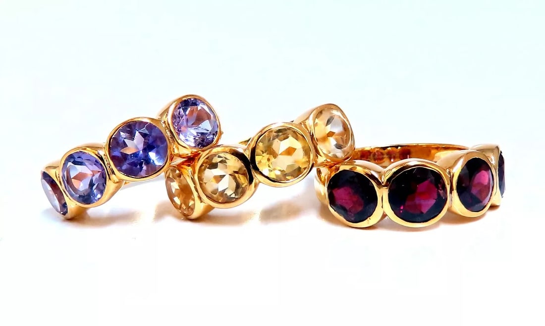 12ct Natural Garnet Amethyst Citrine Rings Silver (1 of 6)