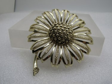 Vintage Large Blossom & Stem Brooch, 1960's-1970's, Sarah Coventry