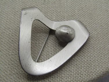 Vintage Sterling 1960's Mod Brooch, Signed Danecraft, V-Shaped