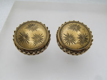 Vintage Starburst Clip Earrings, Signed Marino, 1940's-1950's