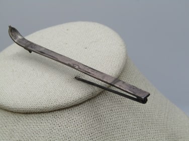 Vintage .900 Sterling Long Ski Brooch, Signed, C Clasp, 1930's