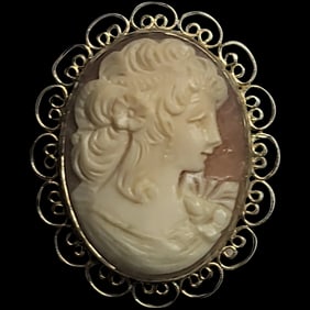 Vintage  Gold Filled Cameo Brooch/Pin/Pendant