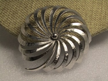 Vintage Monet Spiral Blossom Brooch, Domed, 1970's-1980's