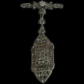 Vintage Sterling Silver and Marcasite Nurse’s&nbsp;Brooch