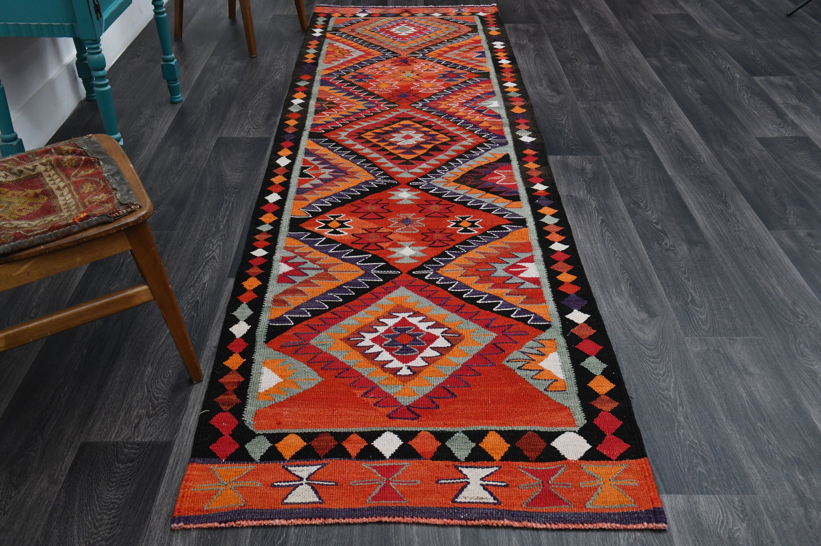 3.3x11 ft, TURKISH KILIM Runner (1 of 9)