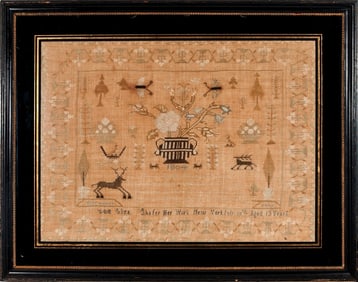 New York Needlework Sampler dated 1804