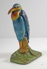 Antique Heron Bird Cast Iron Doorstop 1920’s