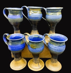 Hand Thrown Art Pottery Chalice Mugs