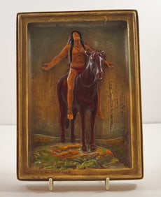 Antique Native American Chalk Plaque