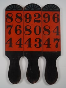 3 Wooden Carnival Game Wheel Betting Paddles #2