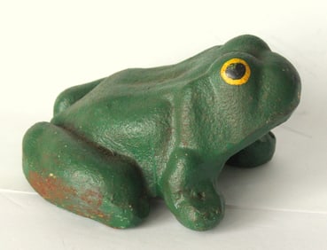 Antique cast iron frog door stop original paint.