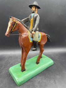Primitive Folk Art General Grant Carved Wood Figure
