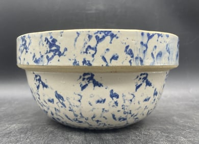 Antique Spongeware Mixing Bowl Crock