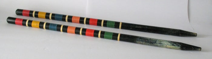 Vintage croquet goal posts.