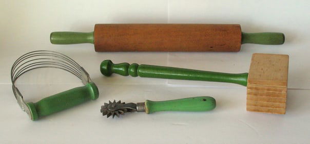 Antique country kitchen cooking tools.