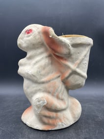 OLD EASTER PAPER MACHE CANDY CONTAINER RABBIT BUNNY