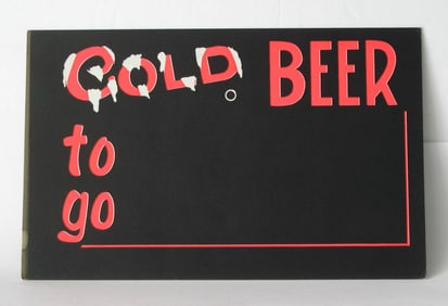 Vintage cardboard tavern sign.