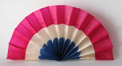 Vintage red, white & blue patriotic crape paper display.