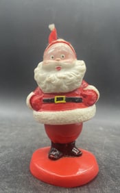 Vintage SANTA CLAUS Hard PLASTIC Christmas FIGURE Hong Kong BOBBLE Spring