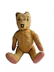 Antique 14 inch bear as found .straw stuffed STEIFF? STRUNZ?