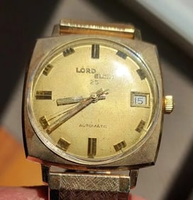 Vintage Lord Elgin 10 Kt gold filled automatic working excellent