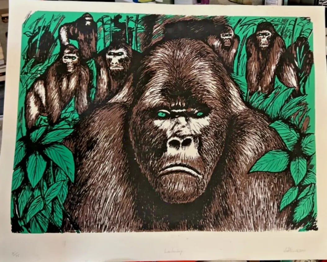 Gorilla limited edition,Print , lithograph 8/15 signed ART (1 of 6)