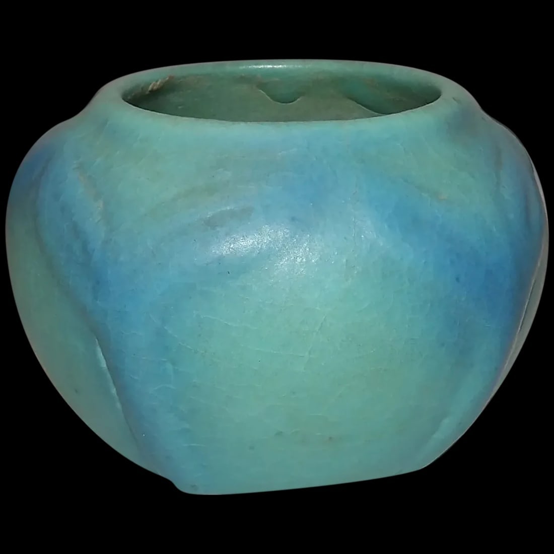 Van Briggle Pottery Bowl Teal Blue Colorado Springs Design #681 Designed by : Emma Kinkead 1907-08: (1 of 10)