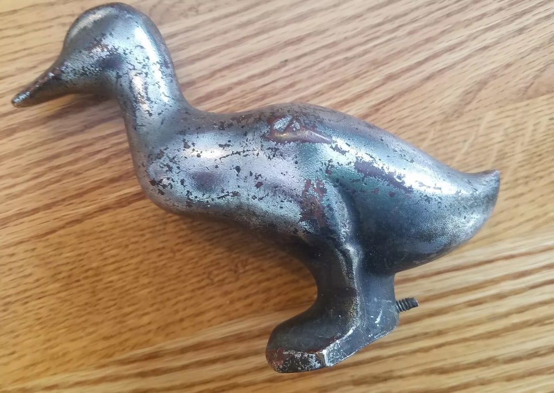 Antique bronze duck nickel plated rare (1 of 3)