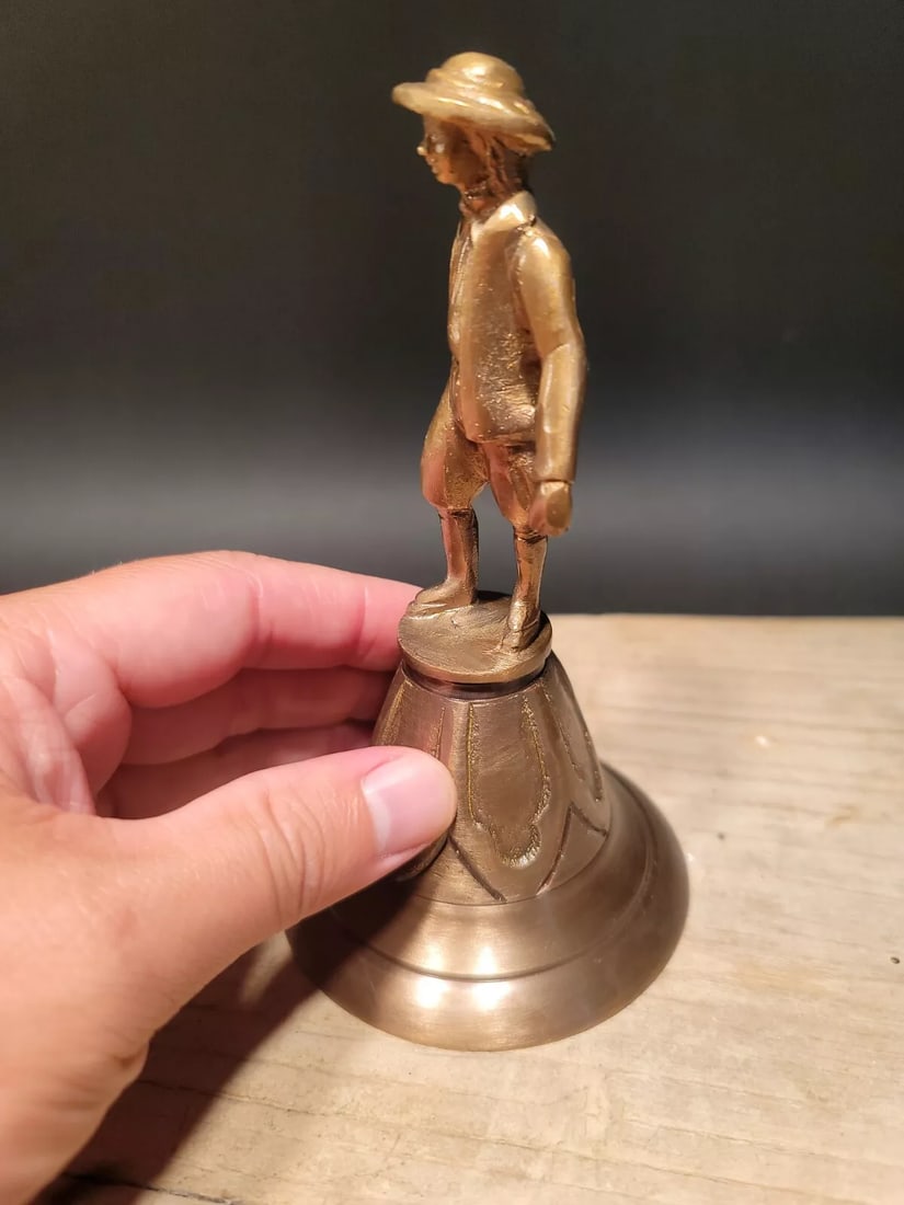 5 3/4" Colonial Man Brass Hand or Table Bell (1 of 12)