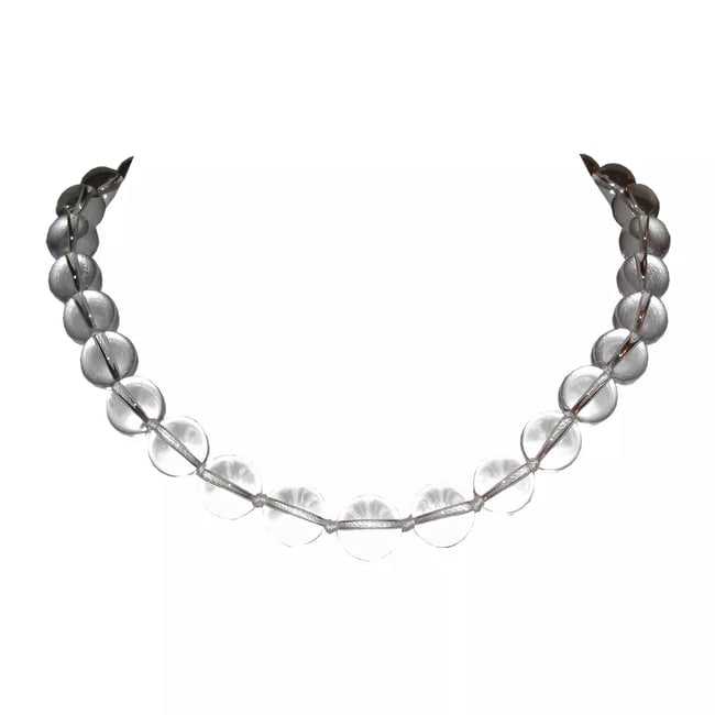 Small Pools of Light Rock Crystal Quartz Bead Princess Necklace Alberto Juan (1 of 1)