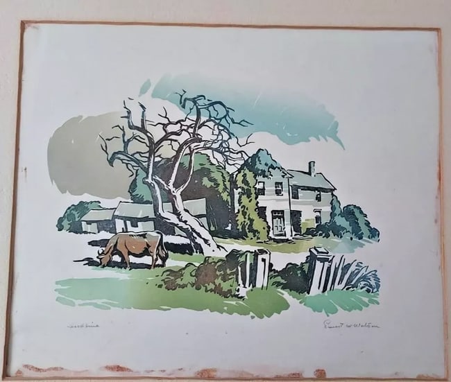 Ernest W. Watson (1884-1969) woodblock print 1934 Woodbine (1 of 1)