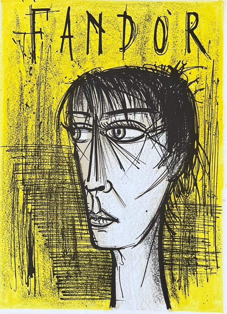 Bernard Buffet Fandor Original Lithograph 1968: Artist: Bernard Buffet Country: France Title: Fandor Medium: Original Lithograph Marks: Not Signed, not numbered Printed: 1968 Atelier Descilee a Tournai, France Paper: Vellum 9 x 6.5 inch Provenance:
