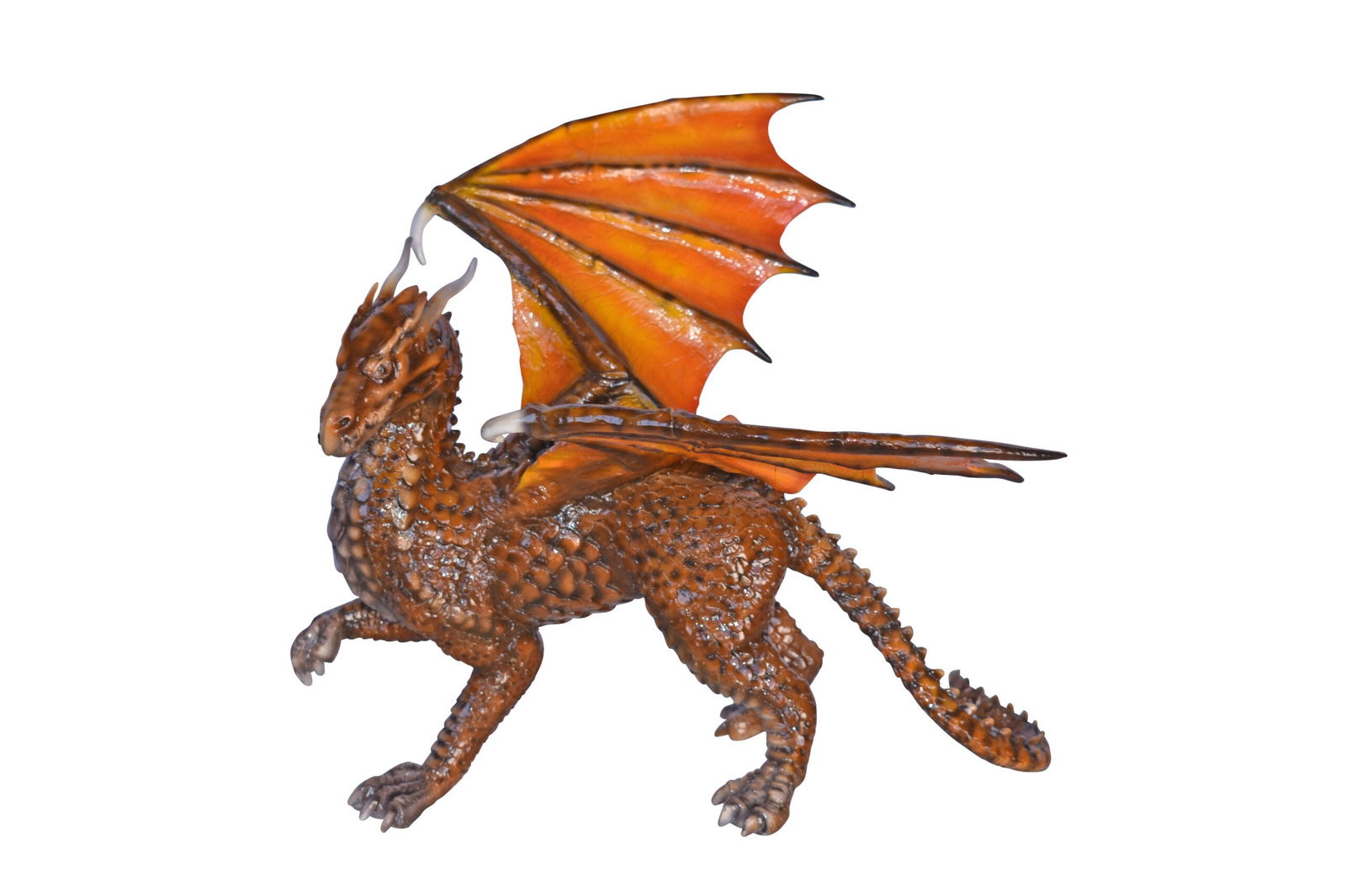 Painted Dragon Made of Bronze, Statue - Size: 15"L x 14"W x 12"H. (1 of 11)