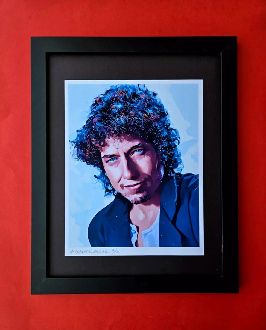 ALEXANDER DULAC Hand Signed Authentic Print | BOB DYLAN Ltd.Ed. of 10 COA: Up for Sale is this Beautiful and Elegant Hand Signed Authentic Giclee by renowned contemporary artist ALEXANDER DU LAC " BOB DYLAN " The print is mounted and framed. The area covered by the whole pie