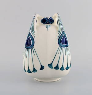 Alf Wallander for Rörstrand. Vase with four handles in hand painted glazed ceramics. 1920's.: Alf Wallander for Rörstrand. Vase with four handles in hand painted glazed ceramics. 1920's. Measures: 18.5 x 13 cm. Stamped. In excellent condition. Reserve: $350.00 Shipping: Domestic: Shipping