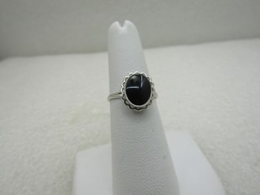 Vintage 10kt Onyx Ring Size 6.5, Signed PSCO. 1970's-1980's NL