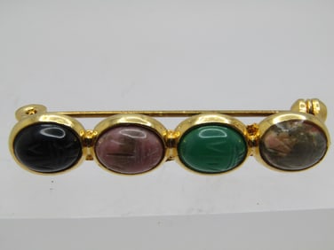 Vintage  Egyptian Scarab Bar Brooch, 1960's-1970's