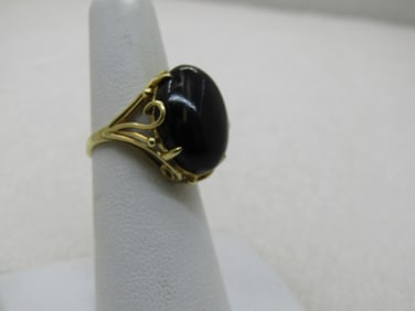 Vintage 14kt Onyx Statement Ring, Sz. 6.25, Appx. 11.5 TCW