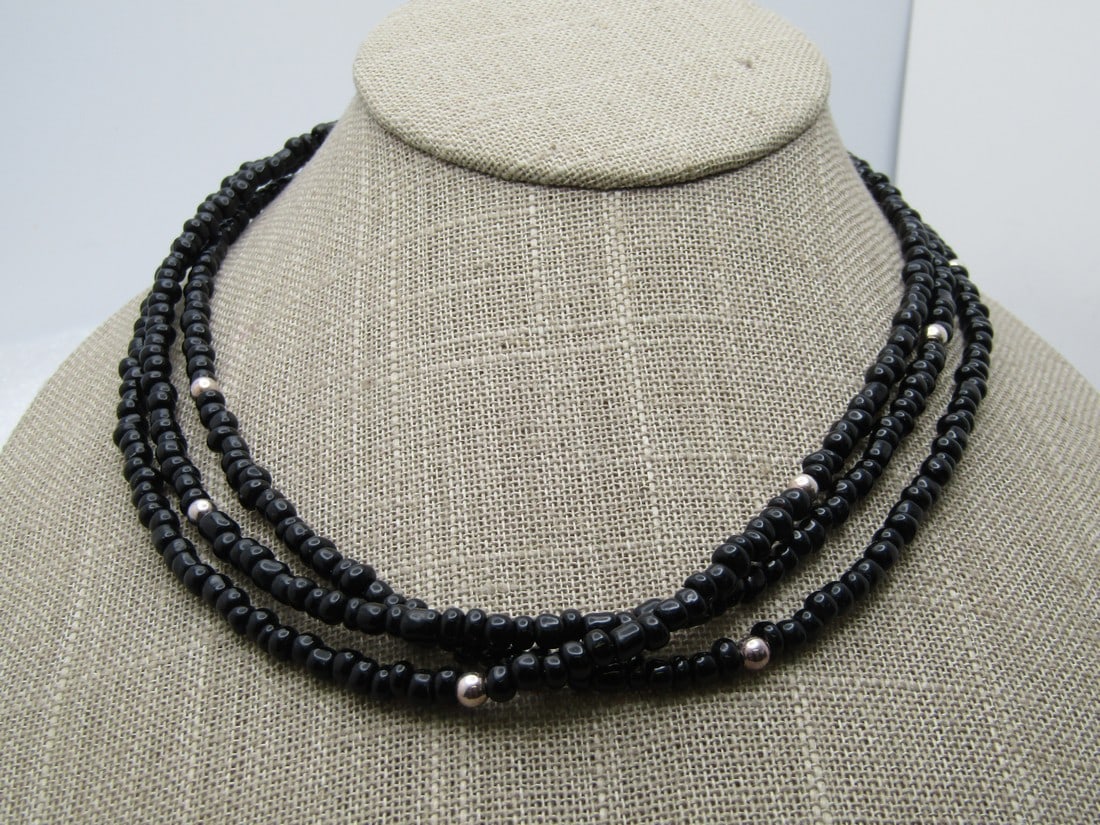 Silpada Sterling Silpada Black Onyx Beaded Necklace, 16” long and a 2” extender. (1 of 7)