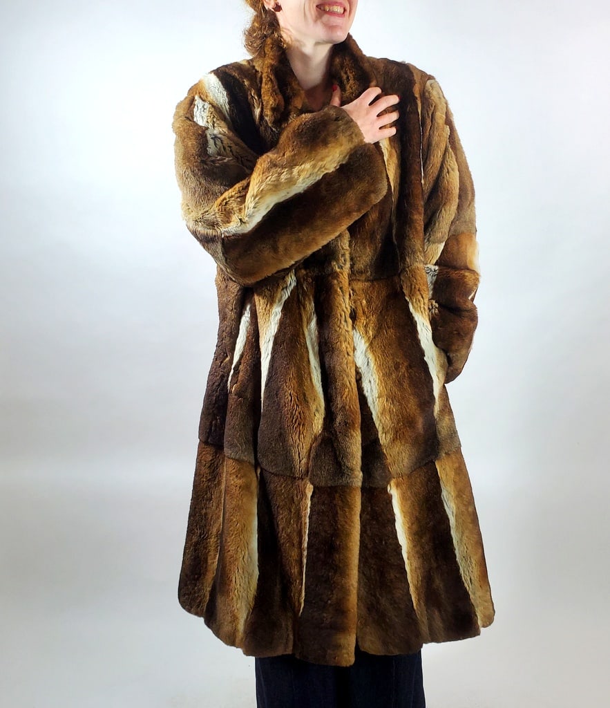REX RABBIT SHEARED FUR COAT EU: XL; US: 20 (1 of 11)