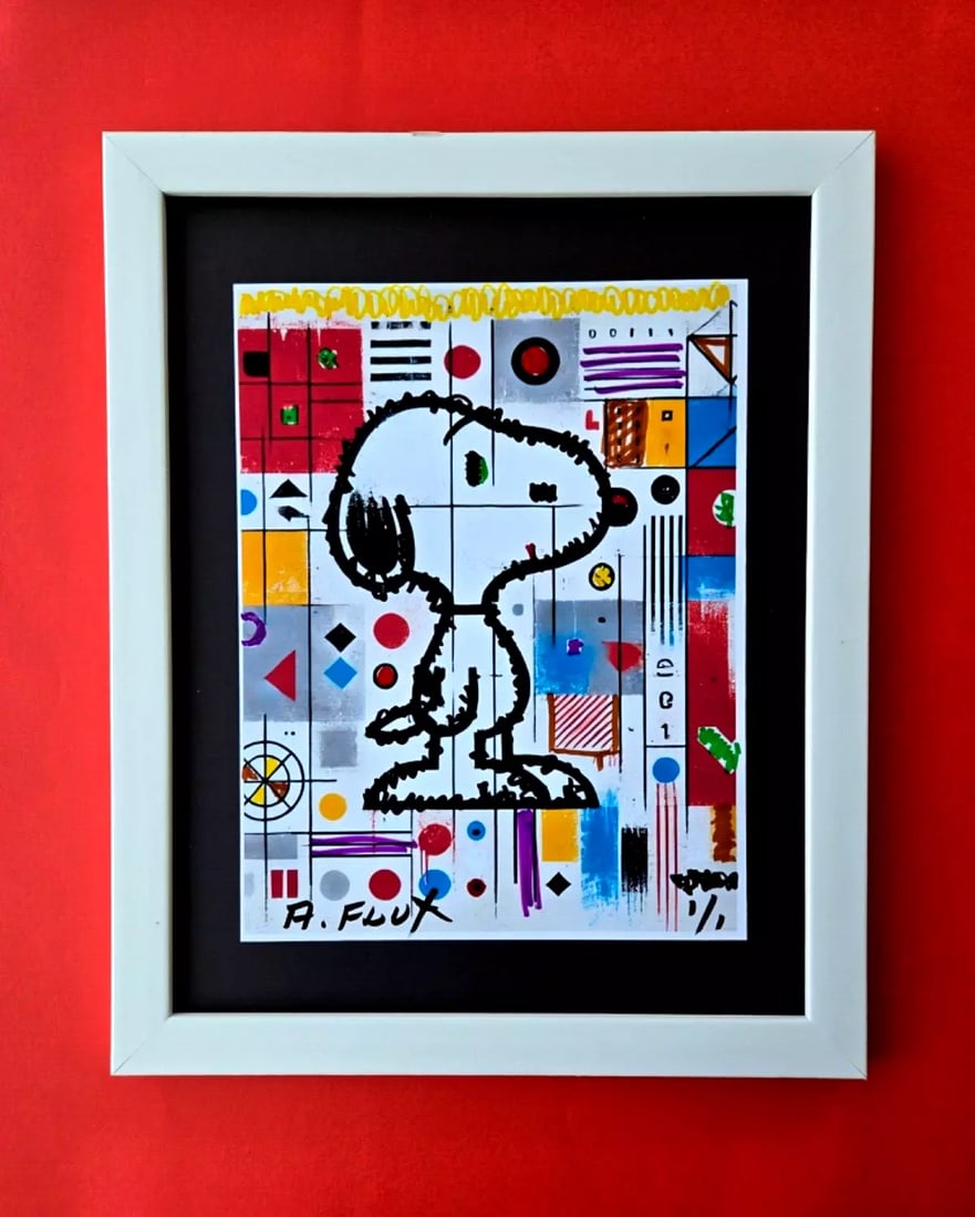 Aidan Flux - Snoopy Pop Art �� | Unique Mixed Media Artwork 1/1 Hand Signed COA (1 of 5)