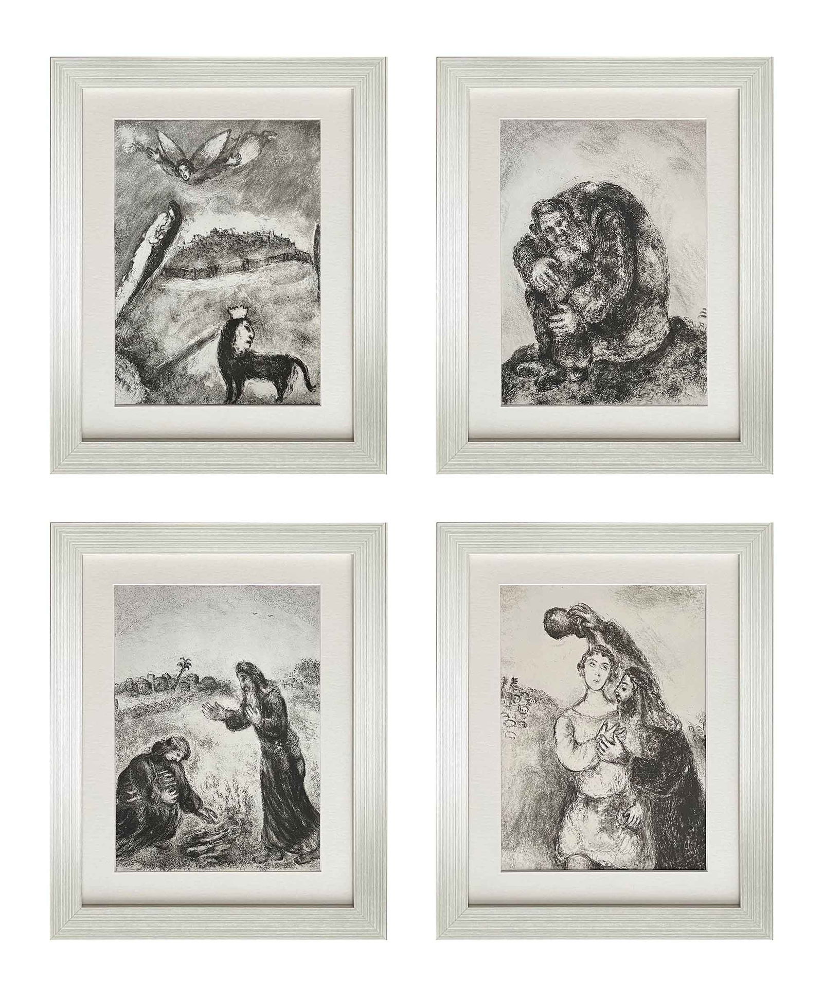 Marc Chagall Set of 4 framed Heliogravures from Bible 1956 (1 of 2)